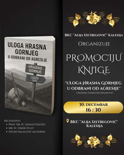 Sutra promocija knjige “Uloga Hrasna Gornjeg u odbrani od agresije”