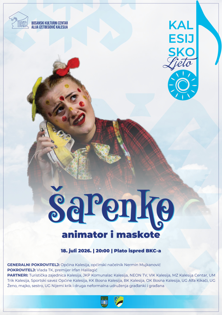 Kalesijsko ljeto 2026 - animator Šarenko i maskote